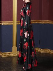 画像13: [ フリーサイズ / 2カラー ][Eclet-Grelot by RiNFARRE]花柄・ストライプ・ボウタイ・長袖・フレア・ロングドレス・ワンピース・エクラグレロ [奈月セナ・薗田杏奈着用][送料無料] (13)