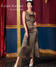 画像1: [ S-Lサイズ / 1カラー ][Eclet-Grelot by RiNFARRE]シンプル・カウルネック・シャーリング・ノースリーブ・ロング・ワンピース・エクラグレロ [奈月セナ着用][送料無料] (1)
