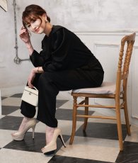 画像3: [ フリーサイズ / 1カラー ][EleHast]フリルシャツ・トップスフォールド・ワイドパンツ・セットアップ[薗田杏奈着用][送料無料] (3)