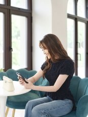 画像8: [ フリーサイズ / 1カラー ][EleHast]シャーリング・トップス・カットソー・ネイビー・サイドドローストリング・ショート丈[薗田杏奈着用][送料無料] (8)