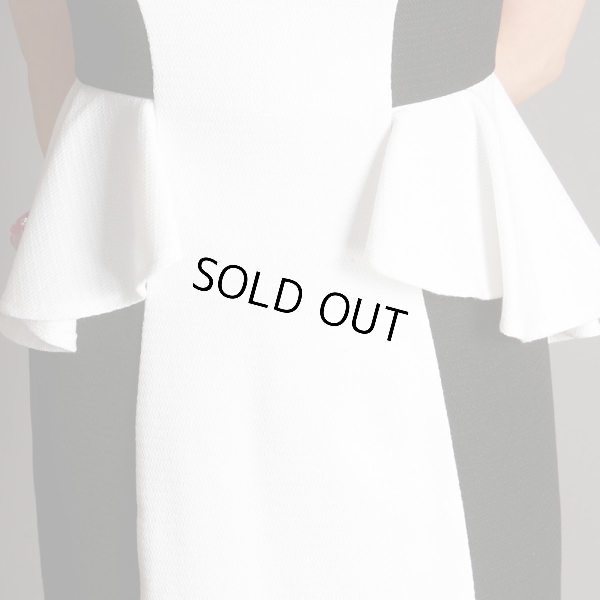 画像7: [SALE品のため返品不可＆再入荷なしの現品限り][ERUKEI][山崎みどり着用][姉ageha]パールビジュー＆シースルー・バイカラー・ぺプラム・ノースリーブ・タイト・ミニドレス・ワンピース (7)