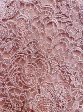 画像14: [ XS-Lサイズ / 3カラー][ERUKEI]ブルー・ベージュ・ピンク・エレガント・レース・スリーブ・ミディアムドレス・ワンピース[送料無料] (14)