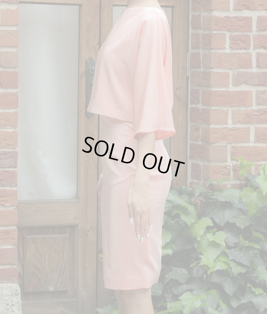 画像14: [SALE品のため返品不可＆再入荷なしの現品限り][ERUKEI]シンプル・無地・レイヤード・大人・ドルマンスリーブ・七分袖・タイト・ミニドレス・ワンピース[山崎みどり・MIRIN着用]《送料＆代引き手数料無料》mybw (14)