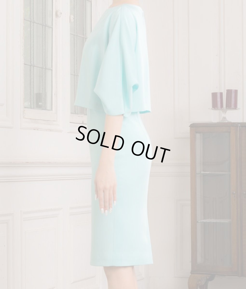 画像15: [SALE品のため返品不可＆再入荷なしの現品限り][ERUKEI]シンプル・無地・レイヤード・大人・ドルマンスリーブ・七分袖・タイト・ミニドレス・ワンピース[山崎みどり・MIRIN着用]《送料＆代引き手数料無料》mybw (15)