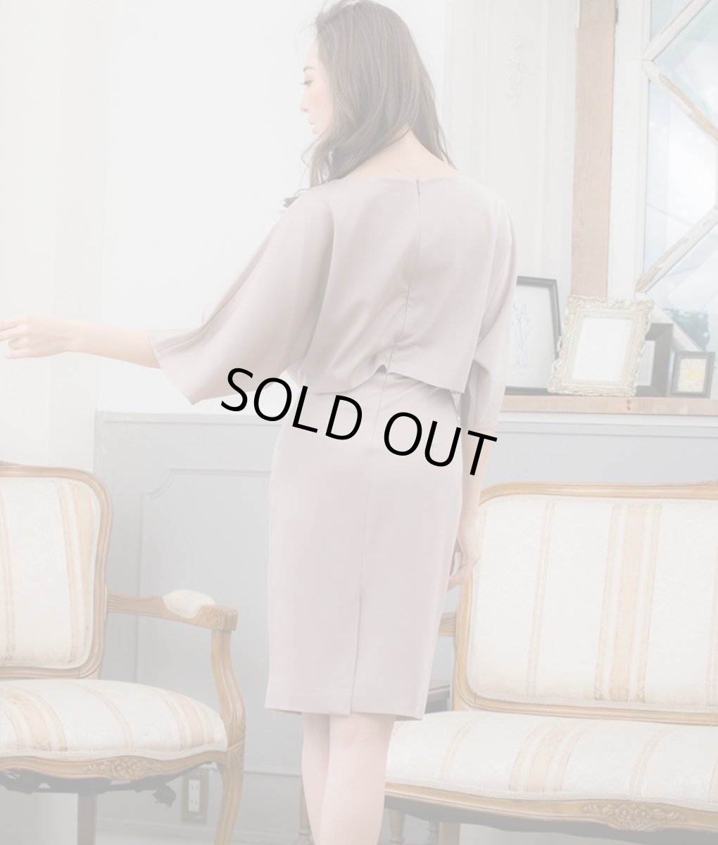 画像6: [SALE品のため返品不可＆再入荷なしの現品限り][ERUKEI]シンプル・無地・レイヤード・大人・ドルマンスリーブ・七分袖・タイト・ミニドレス・ワンピース[山崎みどり・MIRIN着用]《送料＆代引き手数料無料》mybw (6)