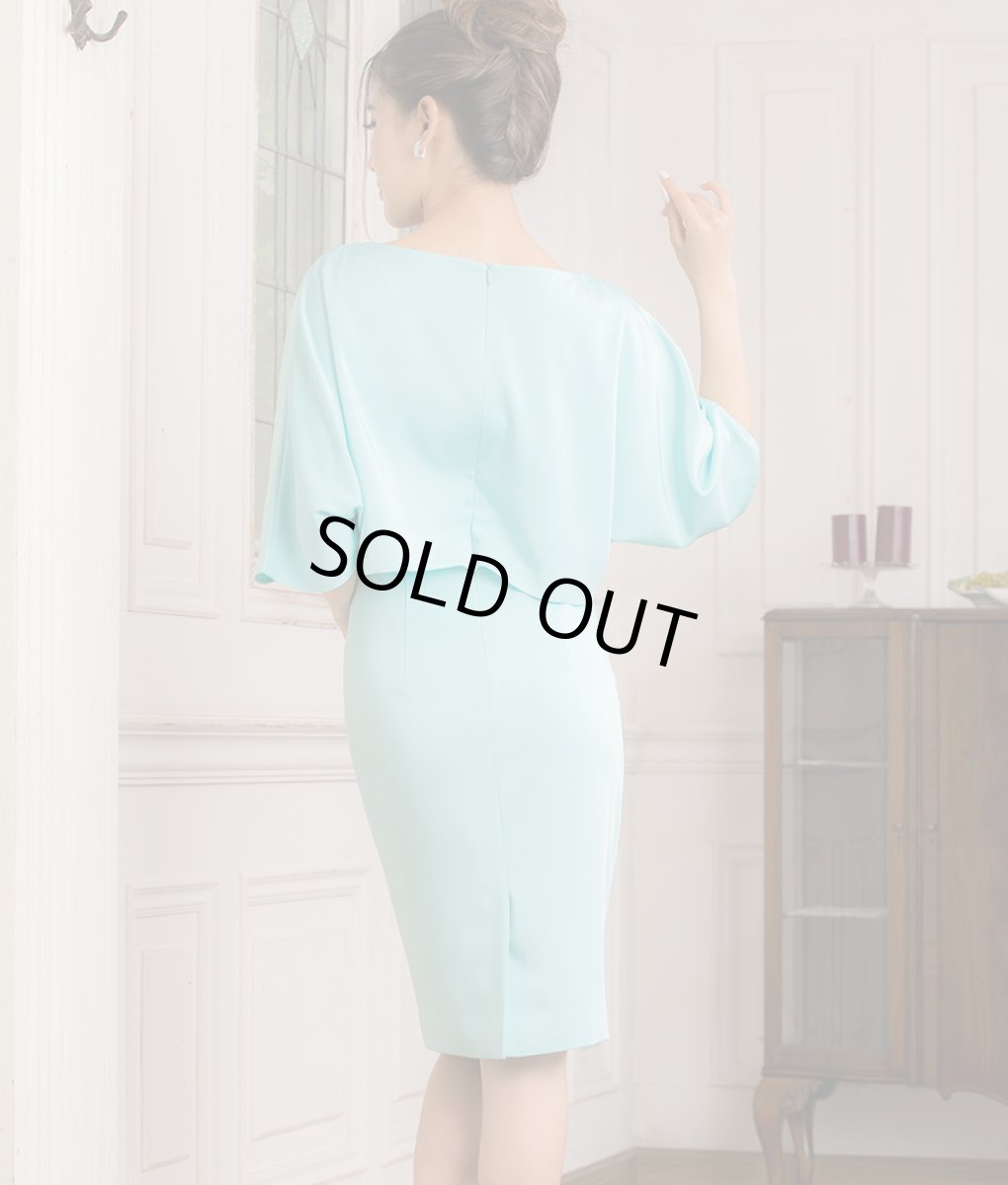 画像7: [SALE品のため返品不可＆再入荷なしの現品限り][ERUKEI]シンプル・無地・レイヤード・大人・ドルマンスリーブ・七分袖・タイト・ミニドレス・ワンピース[山崎みどり・MIRIN着用]《送料＆代引き手数料無料》mybw (7)