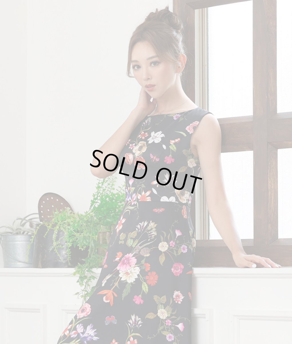 画像5: [ERUKEI]花柄・プリント・切り替え・ノースリーブ・Aライン・ハイウエスト・ロングドレス[れお・山崎みどり着用]《送料＆代引き手数料無料》mybk (5)