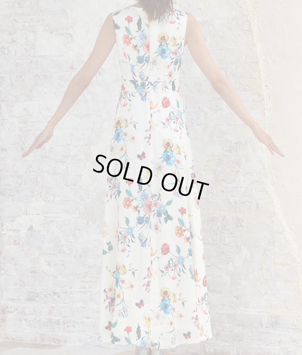 画像9: [ERUKEI]花柄・プリント・切り替え・ノースリーブ・Aライン・ハイウエスト・ロングドレス[れお・山崎みどり着用]《送料＆代引き手数料無料》mybk (9)