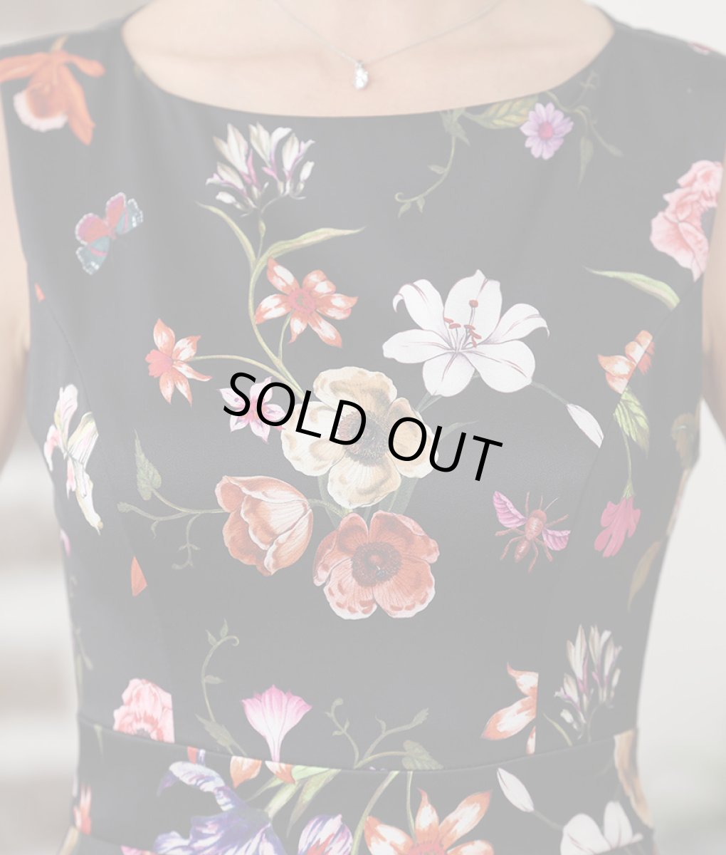 画像10: [ERUKEI]花柄・プリント・切り替え・ノースリーブ・Aライン・ハイウエスト・ロングドレス[れお・山崎みどり着用]《送料＆代引き手数料無料》mybk (10)