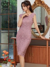 画像6: [人気沸騰中!!再入荷][ERUKEI][山崎みどり・早川沙世着用]金糸総レース・フレンチスリーブ・ミディアムドレス・ワンピース《送料＆代引き手数料無料》[ssl-mrdbkgl] (6)