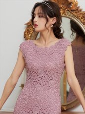 画像15: [人気沸騰中!!再入荷][ERUKEI][山崎みどり・早川沙世着用]金糸総レース・フレンチスリーブ・ミディアムドレス・ワンピース《送料＆代引き手数料無料》[ssl-mrdbkgl] (15)