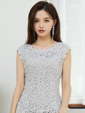 画像17: [人気沸騰中!!再入荷][ERUKEI][山崎みどり・早川沙世着用]金糸総レース・フレンチスリーブ・ミディアムドレス・ワンピース《送料＆代引き手数料無料》[ssl-mrdbkgl] (17)