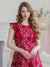 画像17: [ERUKEI]ノースリーブ・ケミカルレース・大人・Aライン・膝丈・ミディアムドレス・ワンピース[山崎みどり着用]《送料＆代引き手数料無料》 myall (17)