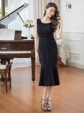 画像14: [ERUKEI/GINZA COUTURE]ネイビー・ブラック・ワインレッド・ホワイト・ロイヤルブルー・マーメイド・シンプル・ミディアムドレス・ワンピース[送料無料] (14)
