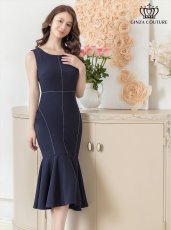 画像1: [ERUKEI/GINZA COUTURE]ネイビー・ブラック・ワインレッド・ホワイト・ロイヤルブルー・マーメイド・シンプル・ミディアムドレス・ワンピース[送料無料] (1)