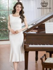 画像3: [ERUKEI/GINZA COUTURE]ネイビー・ブラック・ワインレッド・ホワイト・ロイヤルブルー・マーメイド・シンプル・ミディアムドレス・ワンピース[送料無料] (3)