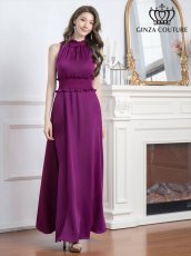 画像11: [ERUKEI]首元フリル・シンプル・ウエストマーク・マキシ・ノースリーブ・ロングドレス・Aライン・ワンピース[山崎みどり着用]《送料＆代引き手数料無料》 (11)