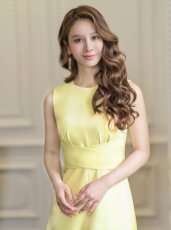 画像7: [ERUKEI/GINZA COUTURE]ネイビー・イエロー・ホワイト・Aライン・シンプル・上品・ノースリーブ・ミディアムドレス・ワンピース[送料無料] (7)