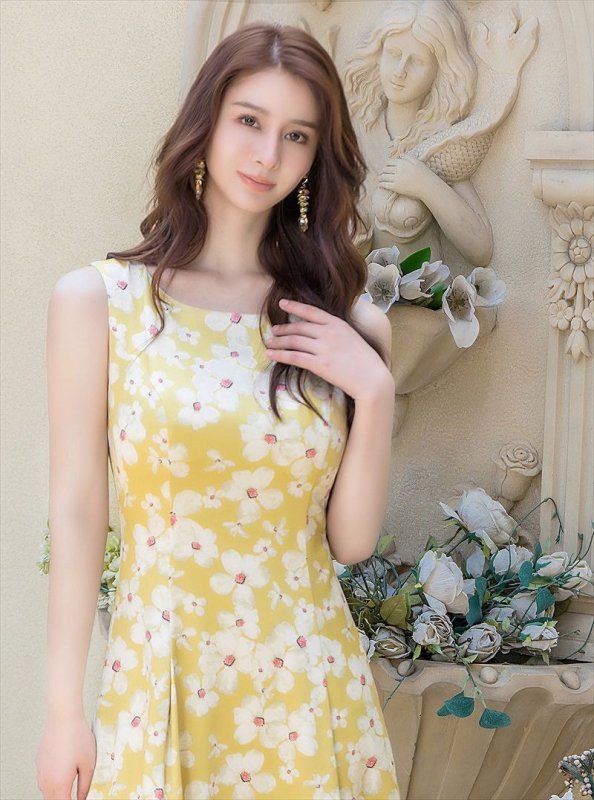 ERUKEI/GINZA COUTURE]ネイビー×ホワイト・イエロー×ホワイト