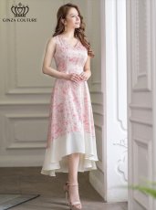 画像2: [ERUKEI]ペイズリー柄 ・プリント・フリル・Vネック・ノースリーブ・Aライン・ミディアムドレス・ワンピース[黒木麗奈着用][送料無料] (2)