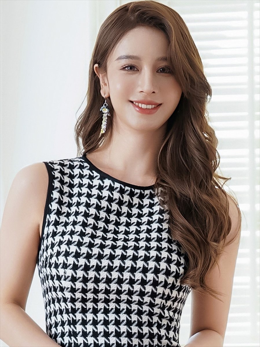 画像4: [ERUKEI/GINZA COUTURE]ホワイト×ブラック・ノースリーブ・マーメイド・シンプル・ミディアムドレス・ワンピース[送料無料] (4)