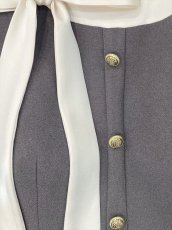 画像19: [ERUKEI/GINZA COUTURE]アイボリー・ネイビー・レッド・ピンク・イエロー・半袖・Aライン・リボン・ボタン・シンプル・ミニドレス・ワンピース[送料無料] (19)