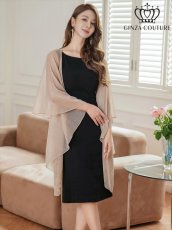 画像1: [ERUKEI/GINZA COUTURE]ベージュ・ブラック・ホワイト・ピンク・レッド・金糸・シンプル・エレガント・パーティー・三角・ショール・ストール (1)