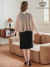 画像3: [ERUKEI/GINZA COUTURE]ベージュ・ブラック・ホワイト・ピンク・レッド・金糸・シンプル・エレガント・パーティー・三角・ショール・ストール (3)