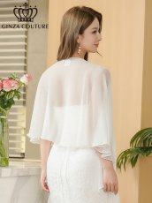 画像11: [ERUKEI/GINZA COUTURE]ベージュ・ブラック・ホワイト・ピンク・レッド・金糸・シンプル・エレガント・パーティー・三角・ショール・ストール (11)