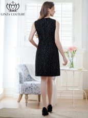 画像7: [ XS-Lサイズ / 5カラー ][ERUKEI/GINZA COUTURE]ホワイト・ブラック・ワインレッド・ネイビー・グレー・ノースリーブ・ツイード・スパンコール・ポケット・Aライン・ミニドレス・ワンピース[送料無料] (7)