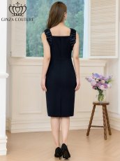 画像6: [ERUKEI/GINZA COUTURE]ワンカラー・異素材・シャーリング・ノースリーブ・シンプル・タイト・ミディアムドレス・ワンピース[送料無料] (6)