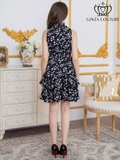 画像10: [ERUKEI/GINZA COUTURE]首元フリル・ウエストマーク・ アメリカンスリーブ・ティアード・Aライン・ミニドレス・ワンピース[送料無料] (10)