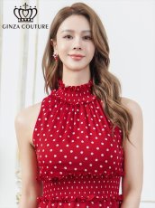 画像14: [ERUKEI/GINZA COUTURE]首元フリル・ウエストマーク・ アメリカンスリーブ・ティアード・Aライン・ミニドレス・ワンピース[送料無料] (14)