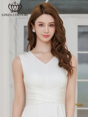 画像8: [ XS-Lサイズ / 7カラー][ERUKEI/GINZA COUTURE]サテン・シンプル・Vネック・ノースリーブ・ウエストマーク・Aライン・ロングドレス[送料無料] (8)