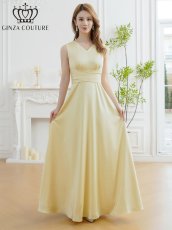 画像10: [ XS-Lサイズ / 7カラー][ERUKEI/GINZA COUTURE]サテン・シンプル・Vネック・ノースリーブ・ウエストマーク・Aライン・ロングドレス[送料無料] (10)