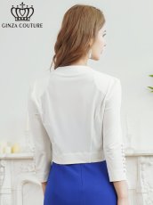 画像6: [ XS-XLサイズ / 2カラー ][ERUKEI/GINZA COUTURE]シンプル・無地・くるみボタン・ストレッチ・ジャケット風・ボレロ[送料無料] (6)