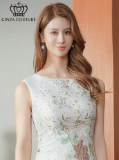 画像10: [ XS-Lサイズ / 2カラー][ERUKEI/GINZA COUTURE]ジャガード・花柄・金糸・ノースリーブ・タイト・ミディアムドレス・ワンピース[送料無料] (10)