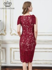 画像3: [ XS-Lサイズ / 1カラー][ERUKEI/GINZA COUTURE]総レース・肩リボン・ノースリーブ・タイト・ミディアムドレス・ワンピース[送料無料] (3)