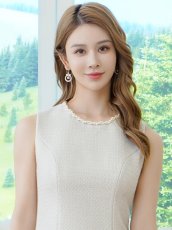 画像4: [ XS-Lサイズ / 2カラー][ERUKEI/GINZA COUTURE]ツイード・ノースリーブ・シンプル・フレア・Aライン・ミニドレス・ワンピース[送料無料] (4)