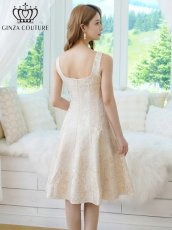 画像3: [ XS-Lサイズ / 1カラー][ERUKEI/GINZA COUTURE]ジャガード・シンプル・スクエアネック・ノースリーブ・膝丈・フレア・Aライン・ミディアムドレス・ワンピース[送料無料] (3)