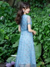 画像6: [ XS-Lサイズ / 2カラー ][ERUKEI/GINZA COUTURE]パープル・ブルー・チュール・Aライン・ミディアムドレス・ワンピース[送料無料] (6)