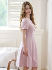 画像5: [SALE品のため返品不可＆再入荷なしの現品限り][ERUKEI/GINZA COUTURE]ピンク・レッド・半袖・シンプル・Ａライン・ミニドレス・ワンピース[送料無料] (5)