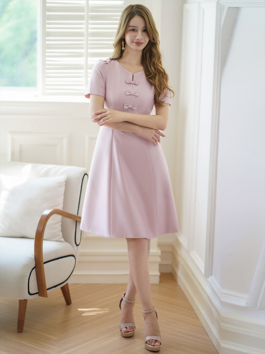 画像11: [SALE品のため返品不可＆再入荷なしの現品限り][ERUKEI/GINZA COUTURE]ピンク・レッド・半袖・シンプル・Ａライン・ミニドレス・ワンピース[送料無料] (11)