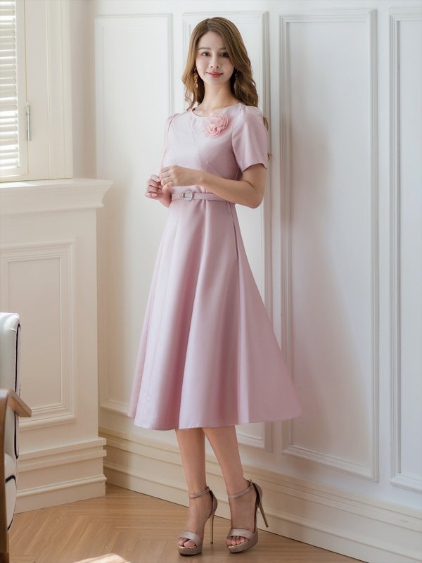 ERUKEI/GINZA COUTURE]ピンク・レッド・ホワイト・半袖・シンプル・A