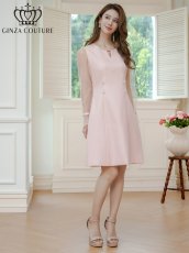 画像10: [ERUKEI/GINZA COUTURE]長そで・シースルー・ドット・パール・ビジューボタン・Aライン・ミニドレス・ワンピース[送料無料] (10)