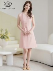 画像5: [ XS-Lサイズ / 3カラー][ERUKEI/GINZA COUTURE]ツイード・フリンジ・ノースリーブ・ビジューボタン・ポケット・Aライン・ミニドレス・ワンピース[送料無料] (5)