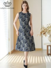 画像5: [ XS-Lサイズ / 2カラー][ERUKEI]花柄・シワ加工・ノースリーブ・ブローチ・ポケット・Aライン・ミディアムドレス・ワンピース[送料無料] (5)