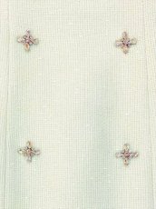 画像5: [ XS-Lサイズ / 2カラー][ERUKEI]ホワイト・グリーン・ツイード・ビジューボタン・スクエアネック・ノースリーブ・タイト・スリット・ミディアムドレス・ワンピース[送料無料] (5)