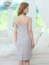 画像3: [ XS-Lサイズ / 2カラー][ERUKEI/GINZA COUTURE]ノースリーブ・ツイード・リボン・ビジューボタン・ポケット・金糸・タイト・ミディアムドレス・ワンピース[送料無料] (3)