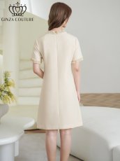 画像3: [ XS-Lサイズ / 2カラー][ERUKEI/GINZA COUTURE]シンプル・スパンコール・無地・フリル・半袖・Aライン・ミニドレス・ワンピース[送料無料] (3)